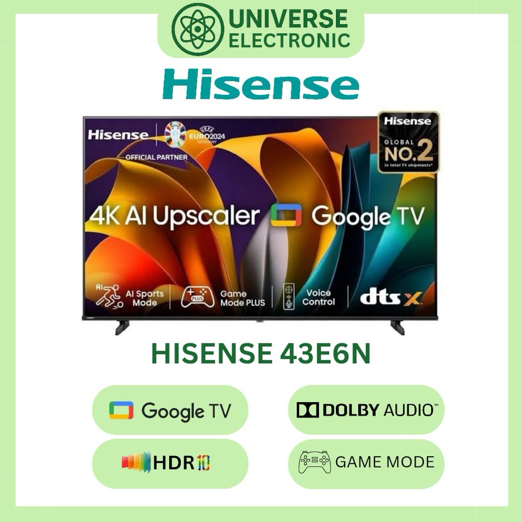 HISENSE 43E6N 4K Google TV 43 Inch