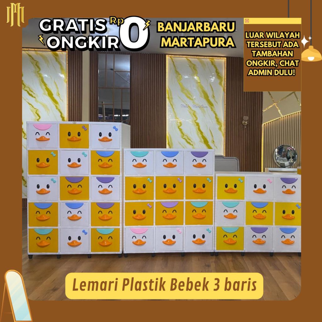 MEBEL MARTAPURA - Lemari Plastik Bebek 3 baris (RAKIT SENDIRI)