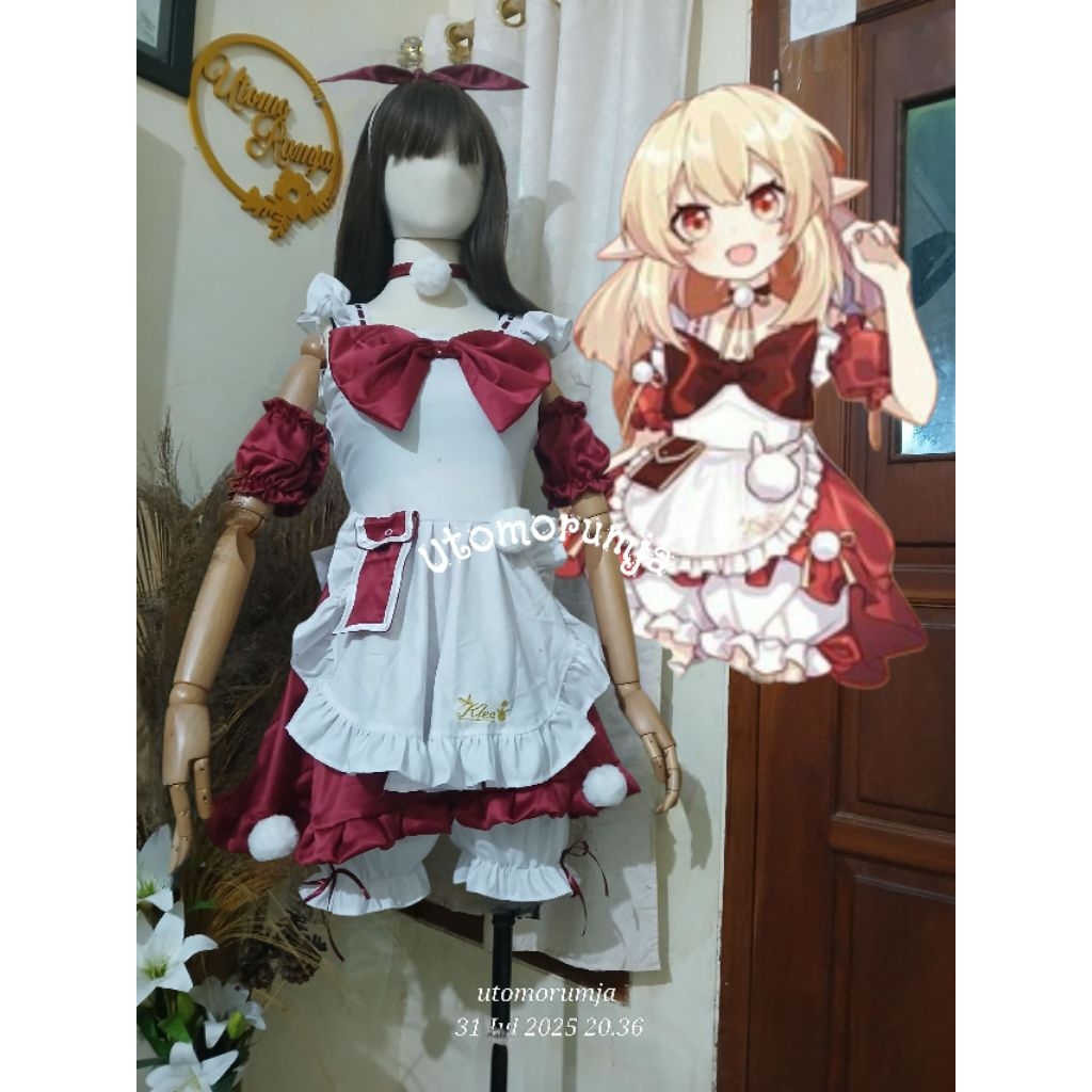 utomorumja maid dress  Genshin Impact Klee Kostum Cosplay 