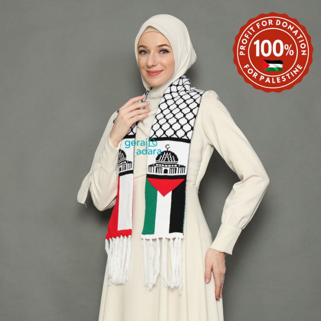 Syal Palestina - Syal Rajut Leher - Syal Rajut Palestina - Syal Rajut Premium | Gerai Adara