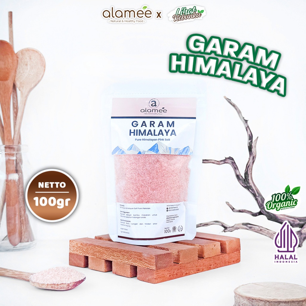 

ALAMEE Garam Himalaya Himalayan Pink Salt Mini Asli Pakistan 100g lihat kebunku