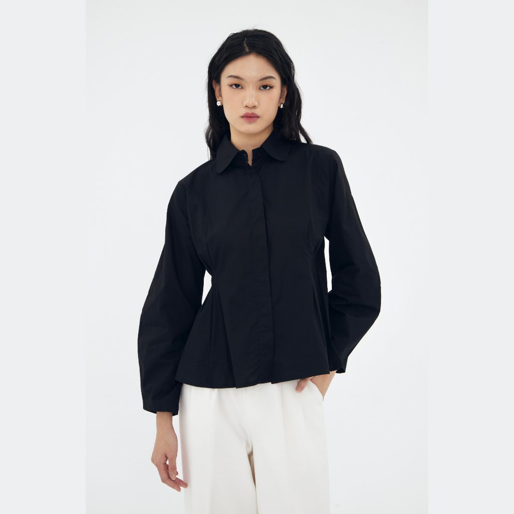 Monyonyo Daya Top- Kemeja Putih Wanita- Kemeja Hitam Wanita- Atasan Putih Wanita