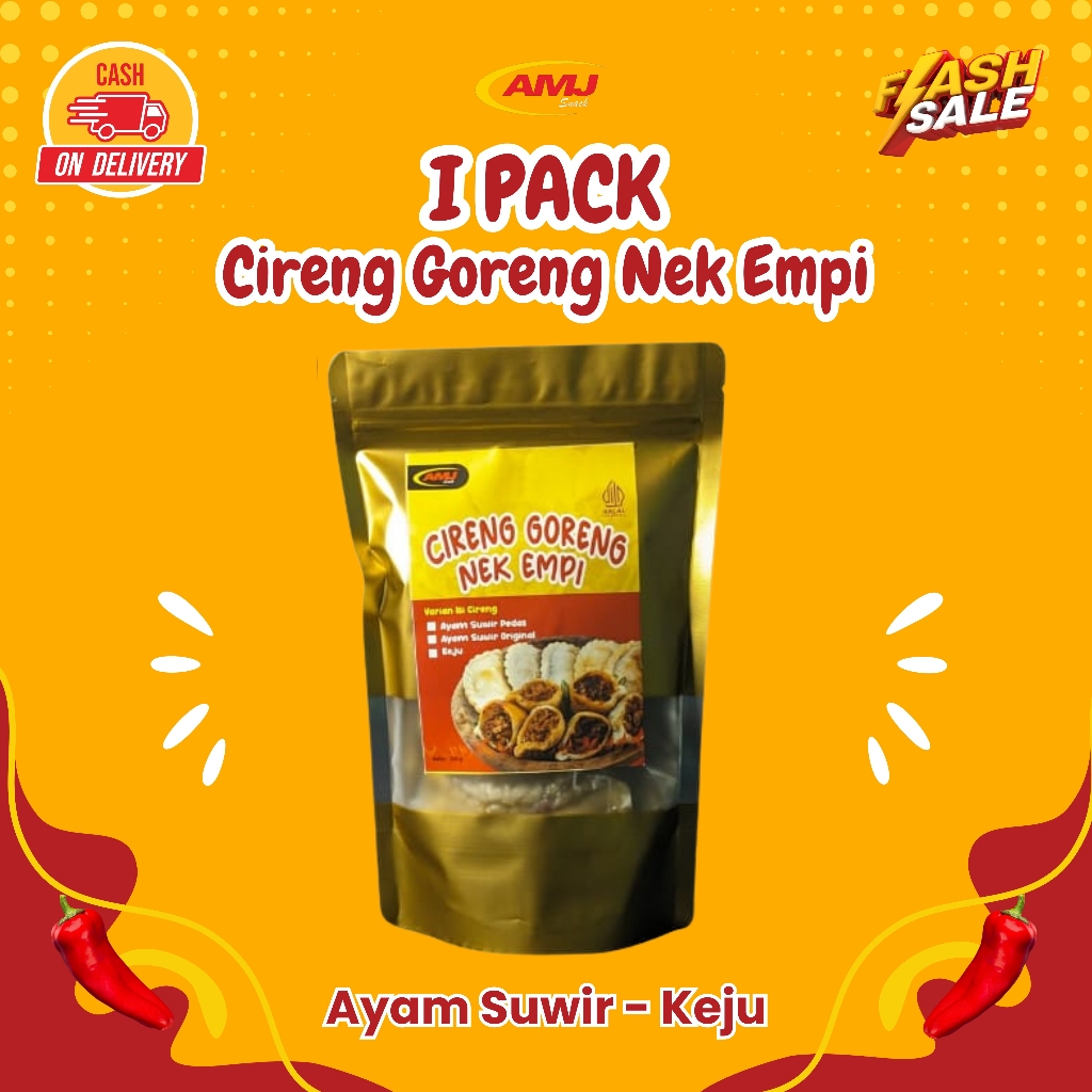 

AJM - Cireng Goreng Nek Empi 1 Pack Pedas Original Ayam Suir Keju