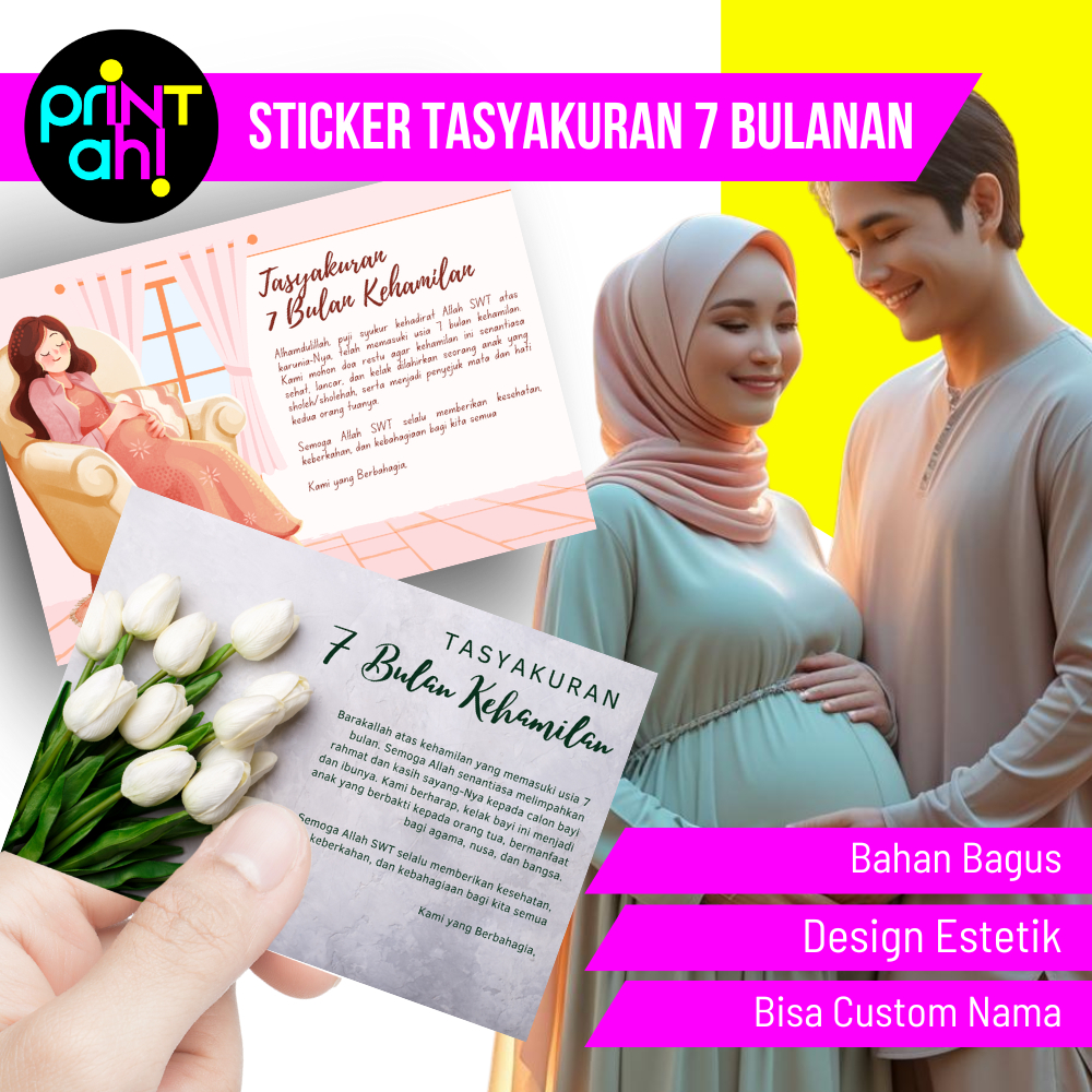 

Print Ah! Stiker Tasyakuran Kehamilan 7 Bulanan Custom