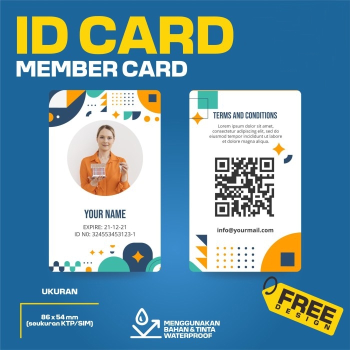 

Cetak Custom Print UV ID Card PVC Kartu Member Nametag