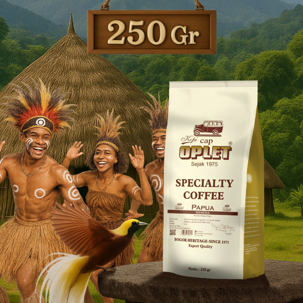 

KOPI OPLET SPECIALTY COFFEE - PAPUA WAMENA (ARABIKA) - 250 gram