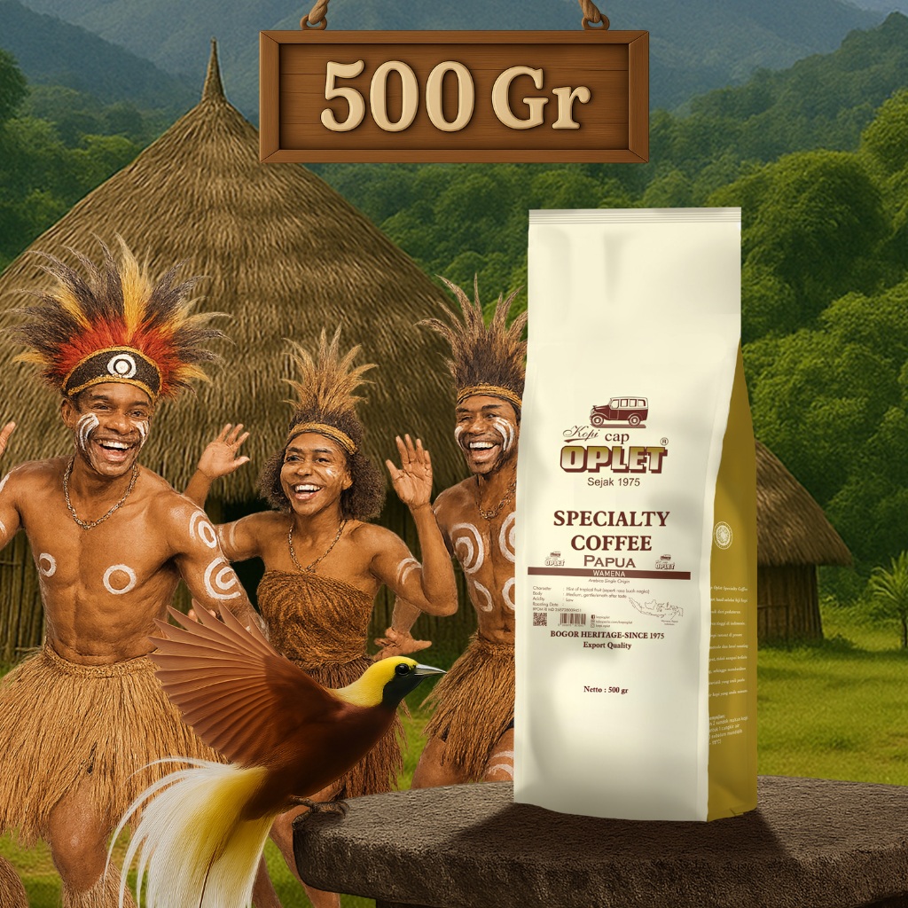 

KOPI OPLET SPECIALTY COFFEE - PAPUA WAMENA (ARABIKA) - 500 gram