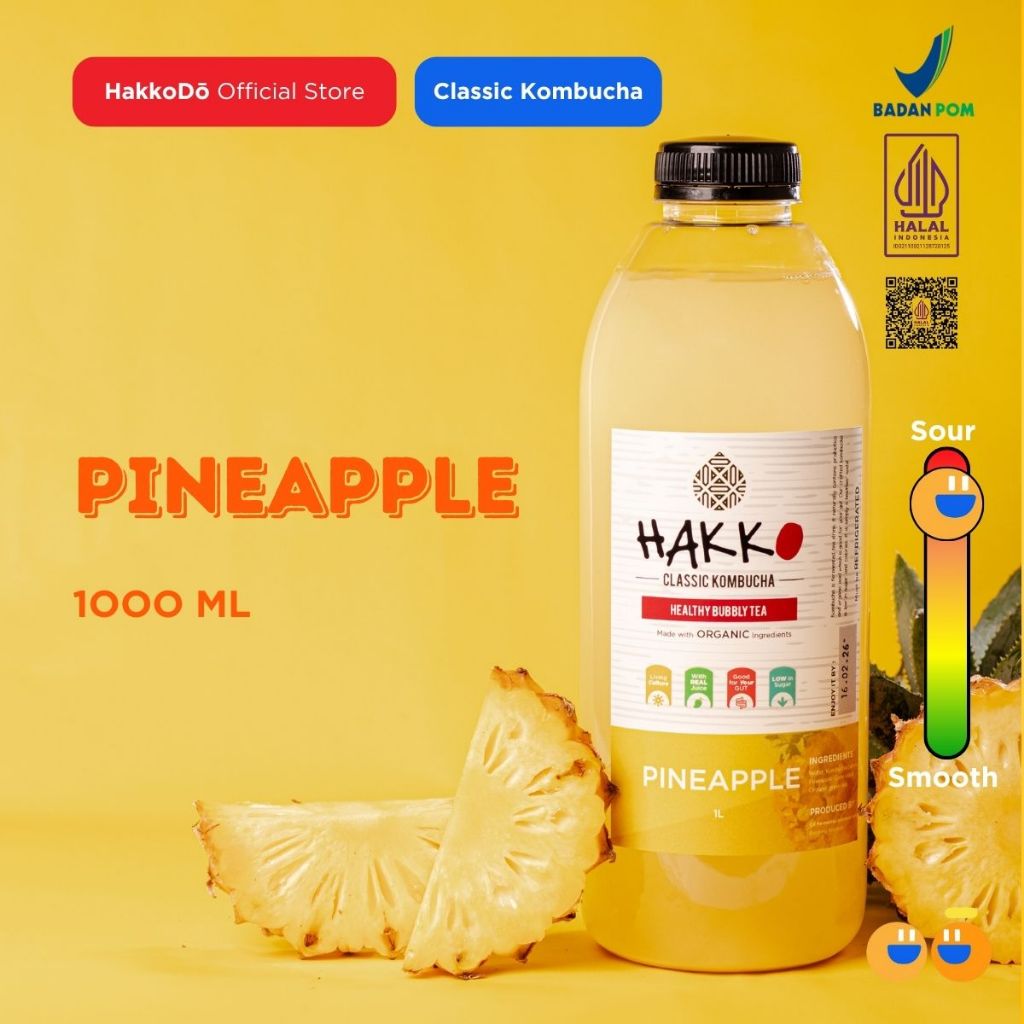 

Hakko Kombucha Pineapple/ Nenas 1 L Healthy Bubbly Tea