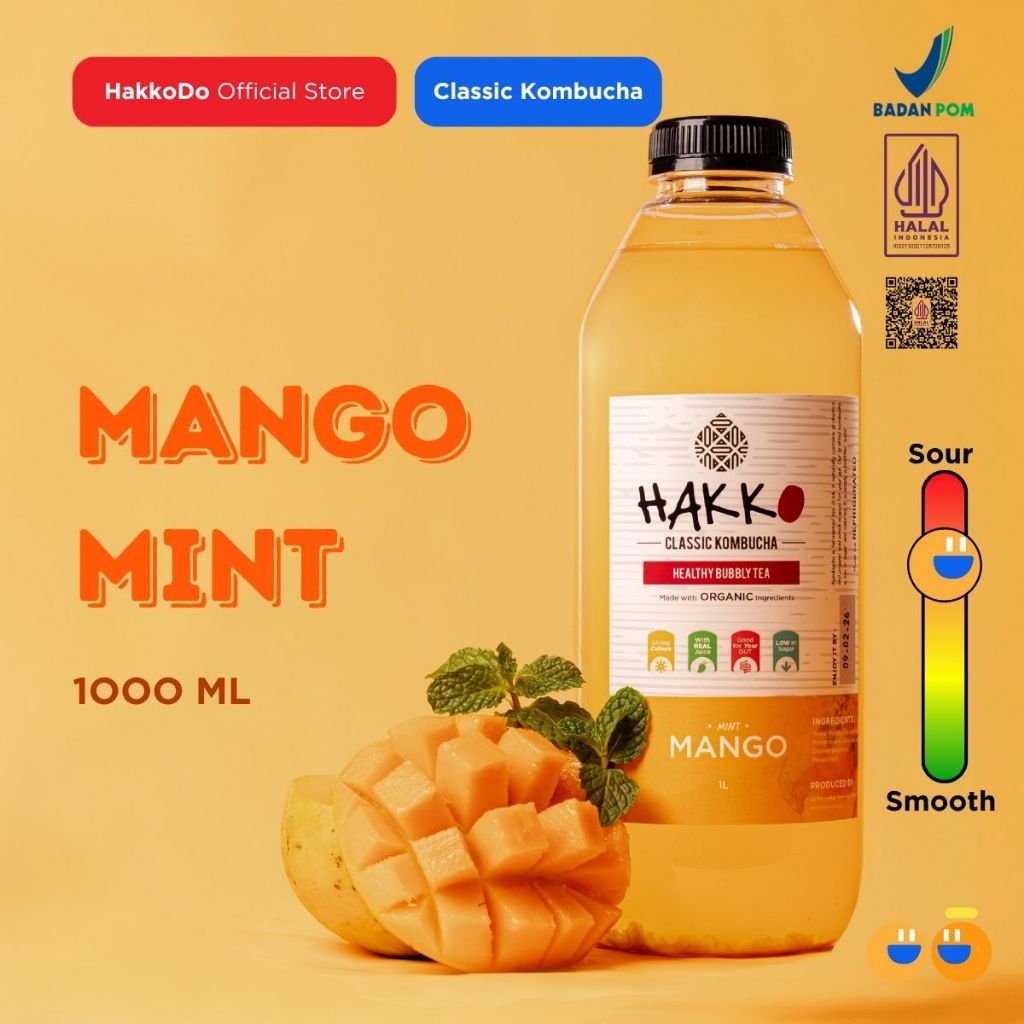 

Hakko Kombucha Mango Mint/ Mangga Mint 1L Healthy Bubbly Tea