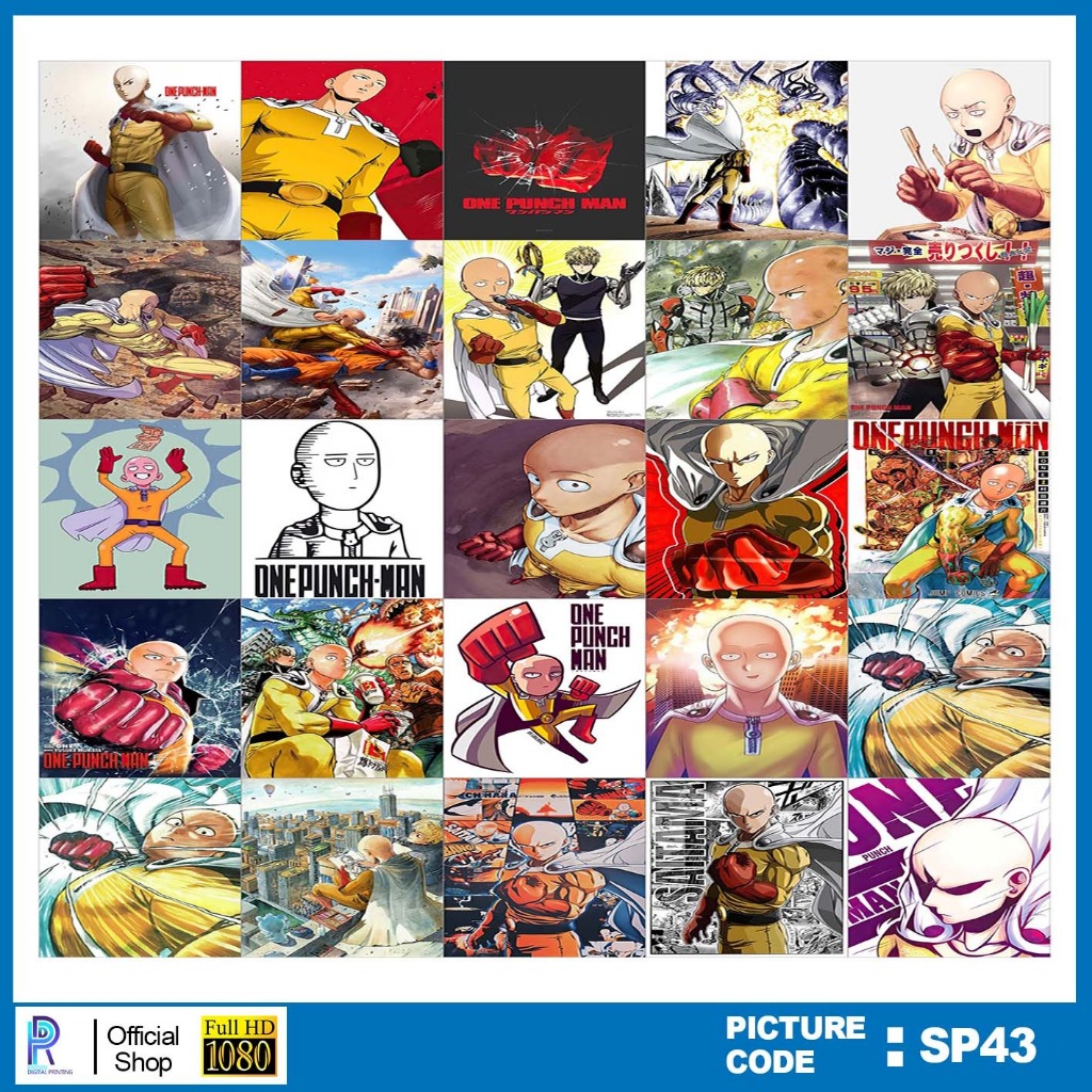 

STIKER ONE PUNCH MAN , STICKER ONE PUNCH MAN , PAKET STIKER ONE PUNCH MAN PER 25 PCS , KODE SP43