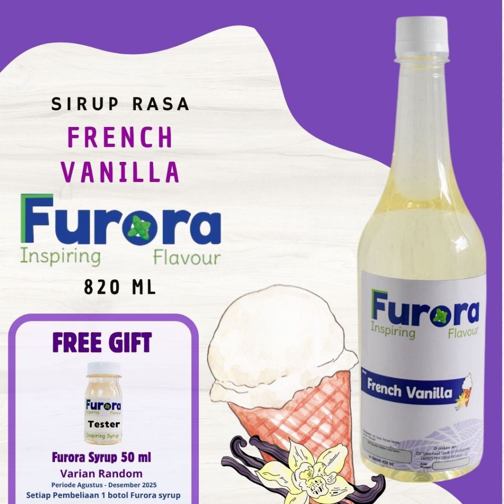 

Sirup French Vanilla 820 ml - Furora Syrup l Sirup Cafe