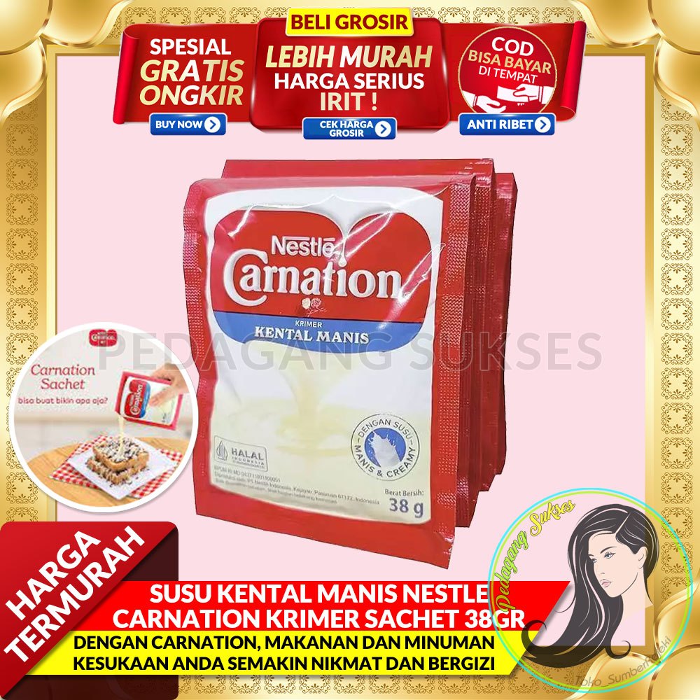 

Susu Kental Manis Nestle Carnation Krimer Kental Manis SACHET UKURAN 38GR