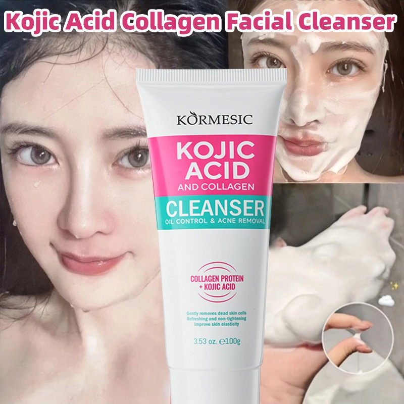 Kojic Acid Collagen Facial Cleanser 100g Pemutih Penghilang Flek Hitam Pembersih Wajah Pemutih Wajah