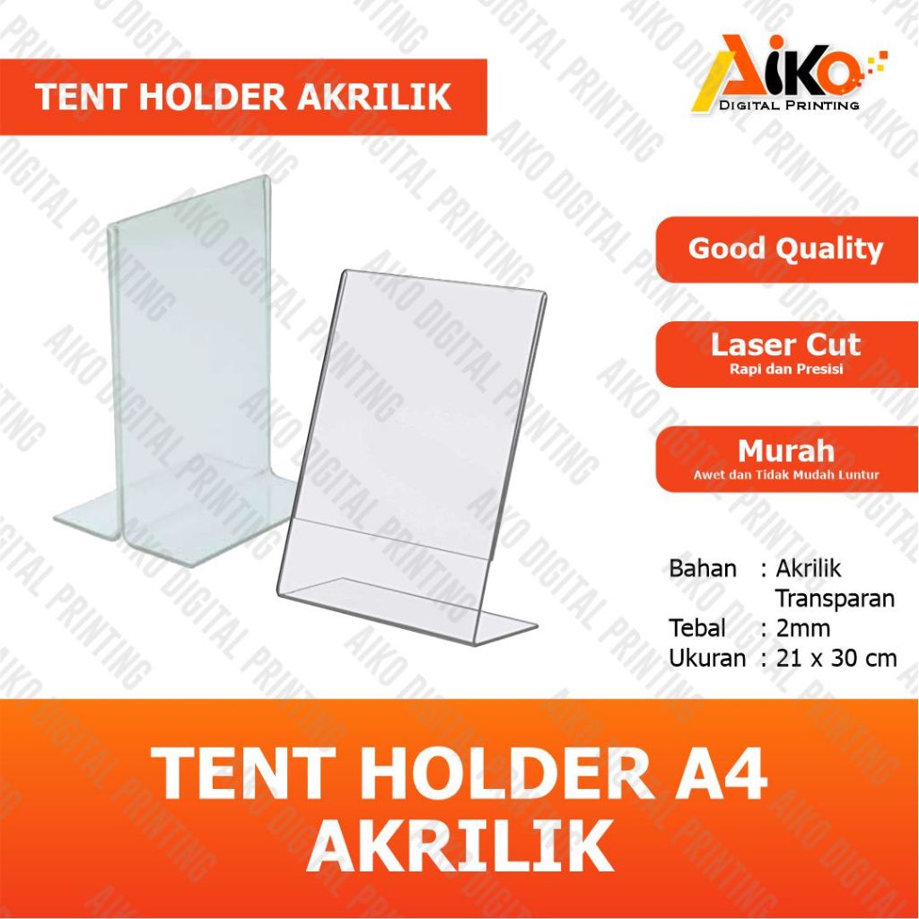 

Tempat Brosur Akrilik A4 2mm - Akrilik Tent Card Tent Holder - Acrylic Qris Barcode