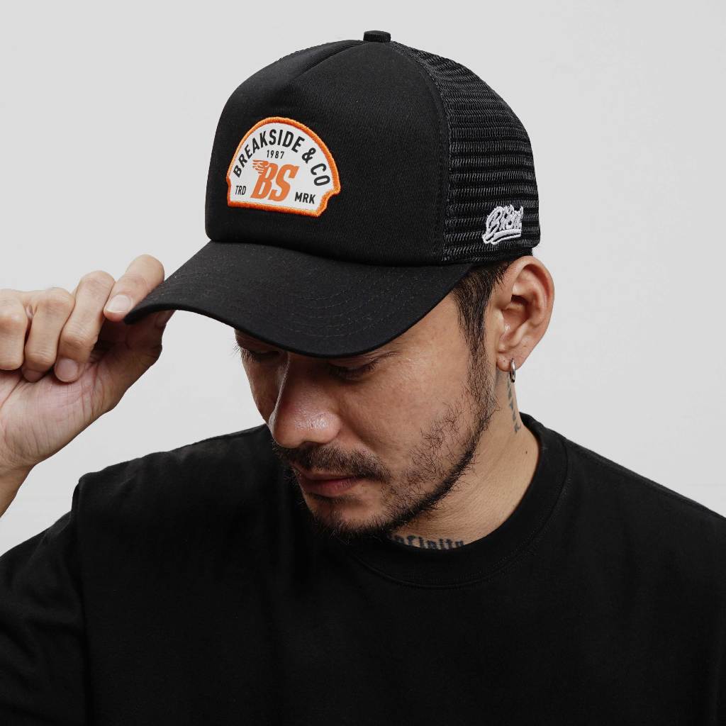 [FREE BOX] Breakside Trucker Cap Hawk - Black Topi Pria
