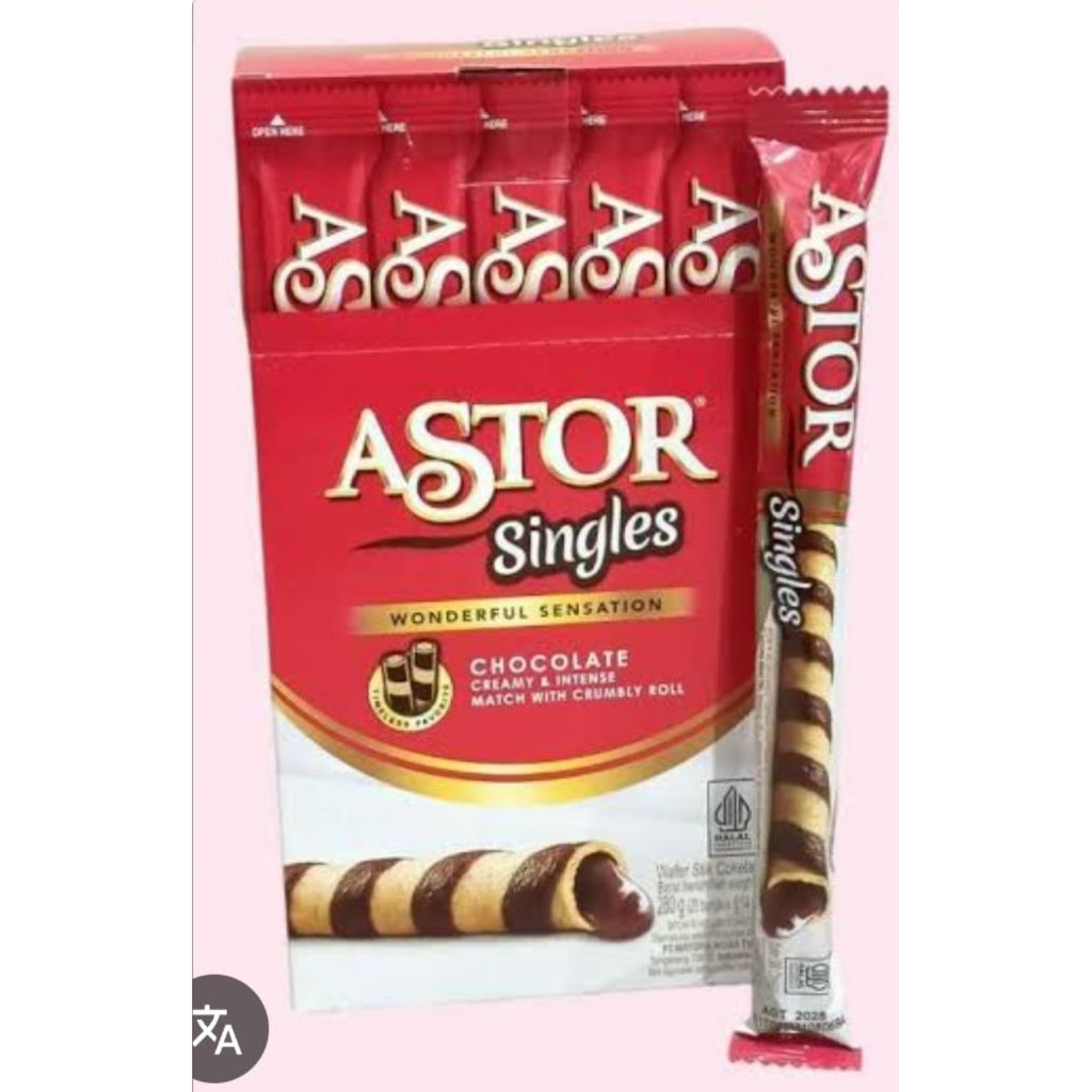 

astor singles box wafer rool coklat (20 pcs)