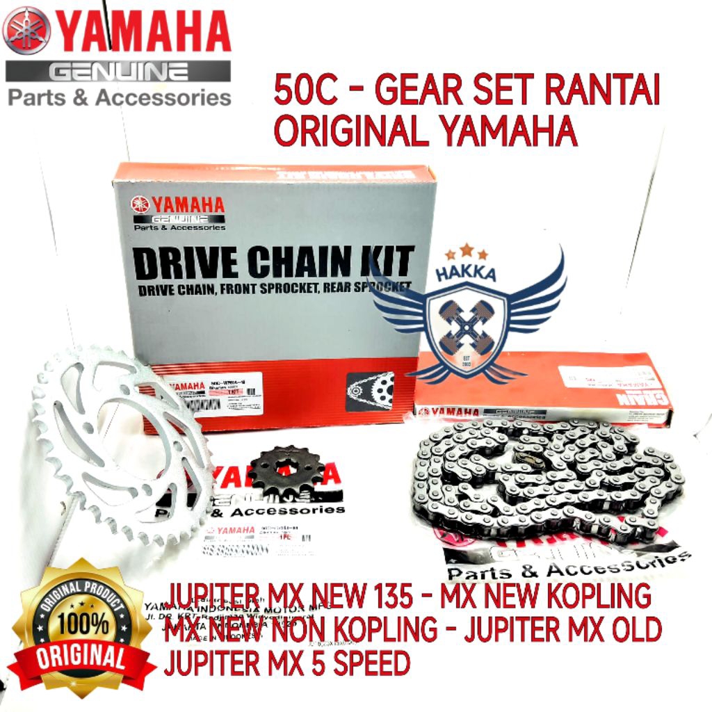 50C ORIGINAL GEAR SET RANTAI YAMAHA JUPITER MX 135, GEAR SET RANTAI YAMAHA MX NEW KOPLING, GEAR SET 