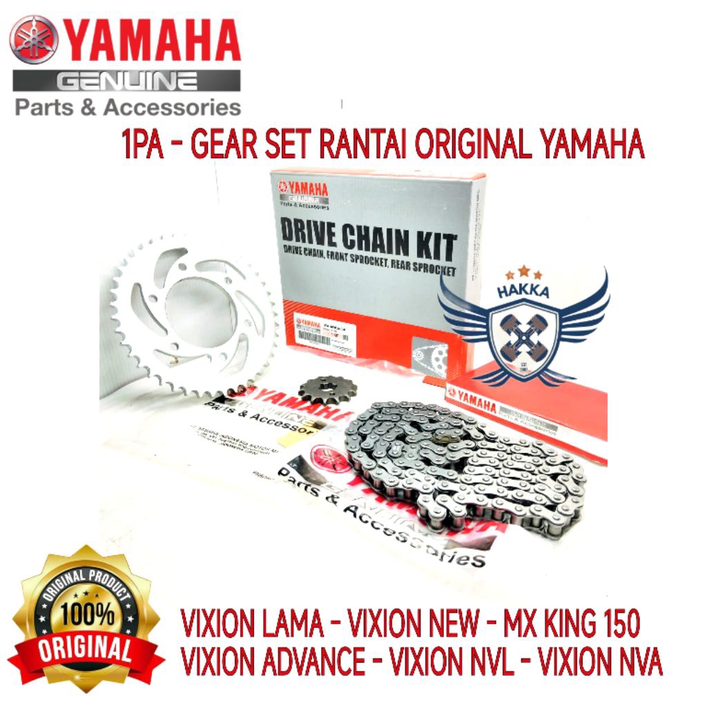 1PA ORIGINAL GEAR SET RANTAI YAMAHA VIXION OLD, GEAR SET RANTAI YAMAHA VIXION NEW, GEAR SET RANTAI Y