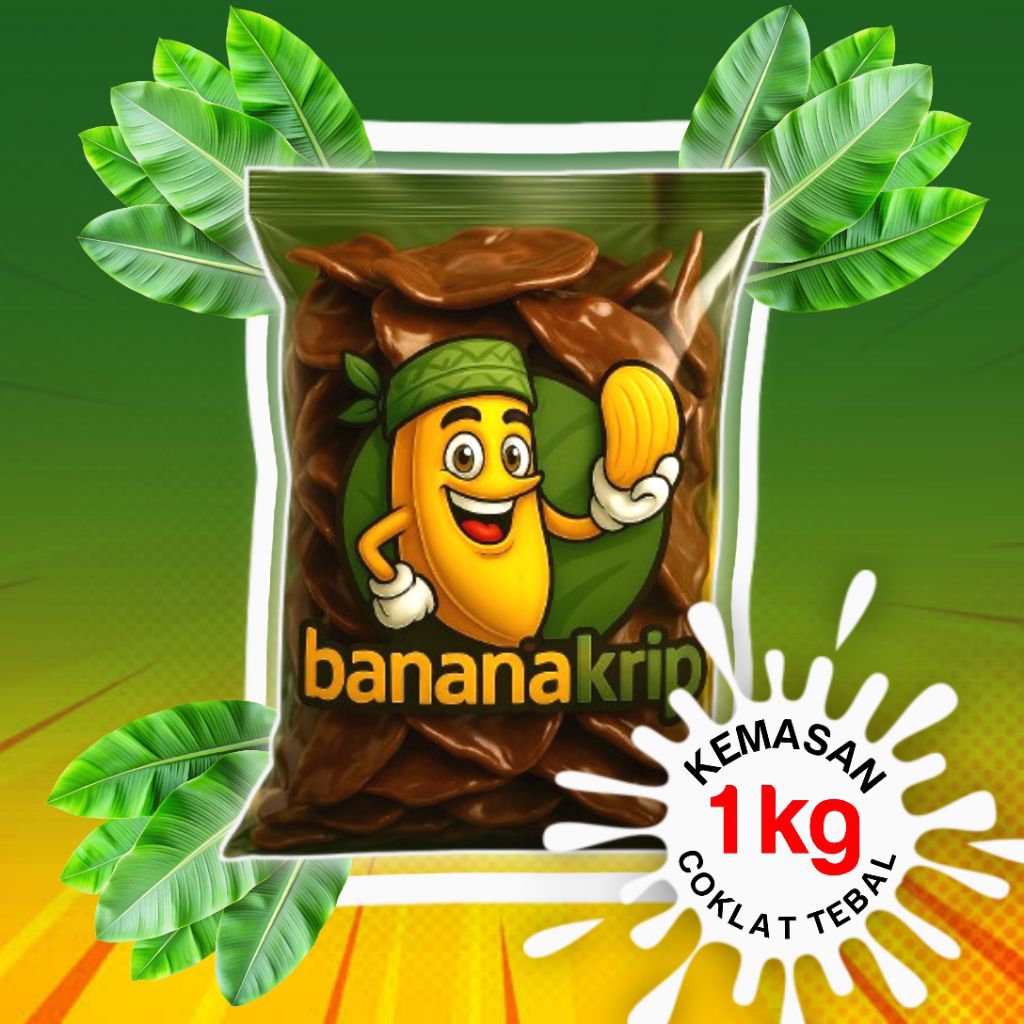 

Keripik Pisang Coklat kemasan 1 kg - Keripik Lapisan Coklat Tebal