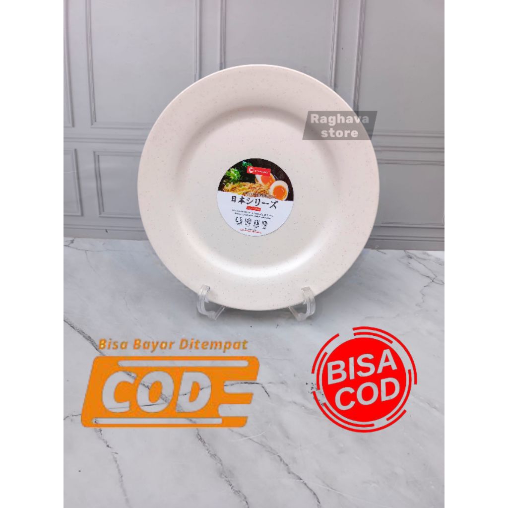 1 lusin Piring makan besar 10" Clio Plastik | Piring makan bulat ceper 10" warna putih | Piring Pras