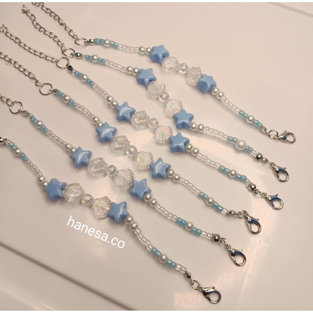 Gelang manik Tema laut | gelang manik biru | gelang mutiara | ocean bracelet