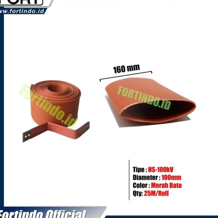Heat Shrink Tubing 20kV Diameter 100mm HS-100KV Maroon Selang FORT