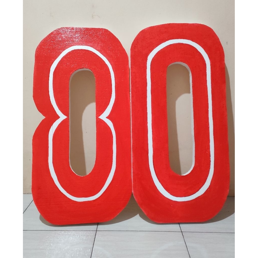 Standing Angka Styrofoam Gabus / Huruf 1 Meter Dekorasi Pesta Ulang Tahun / HUT RI / 17 Agustus back