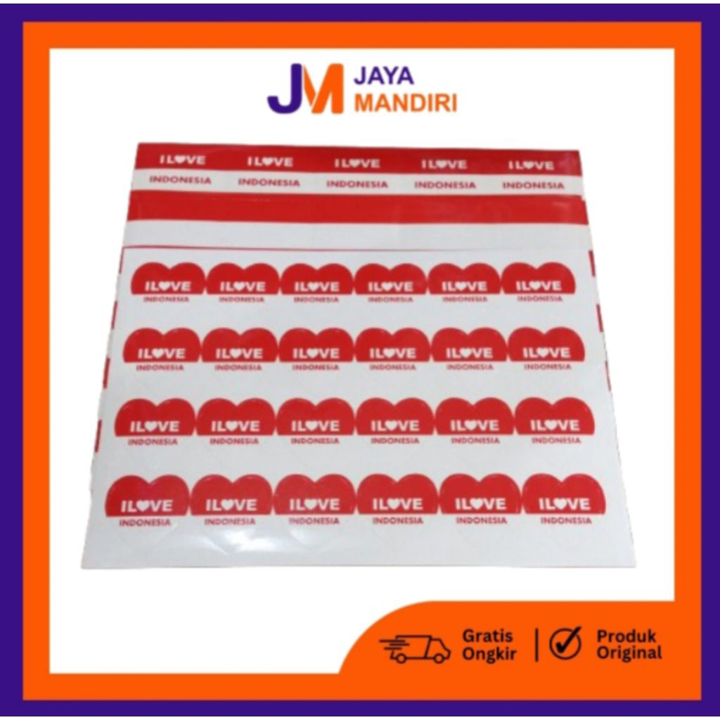 

(1Pcs) Stiker I LOVE INDONESIA / Sticker Cinta Indonesia Merah Putih