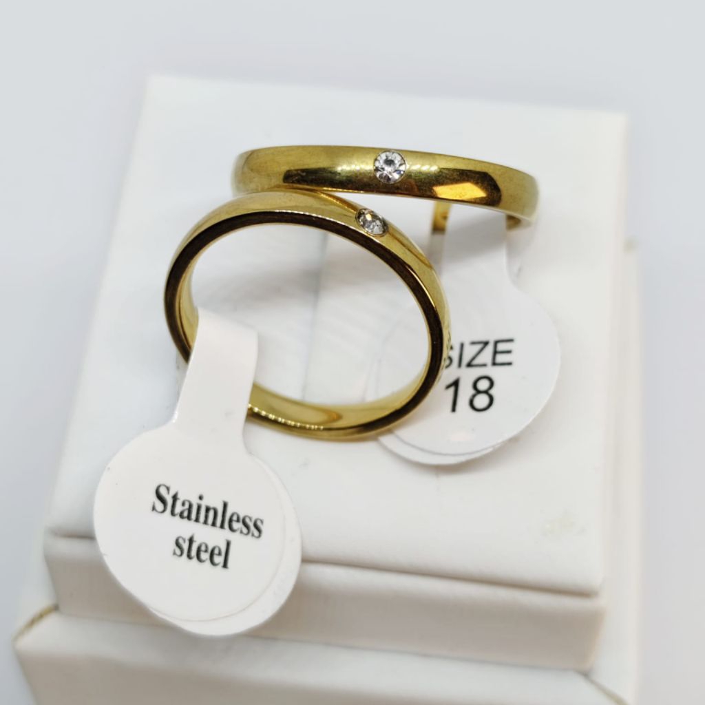 cincin kapel/tunangan titanium perhiyasan copper alloy jewelry anti karat