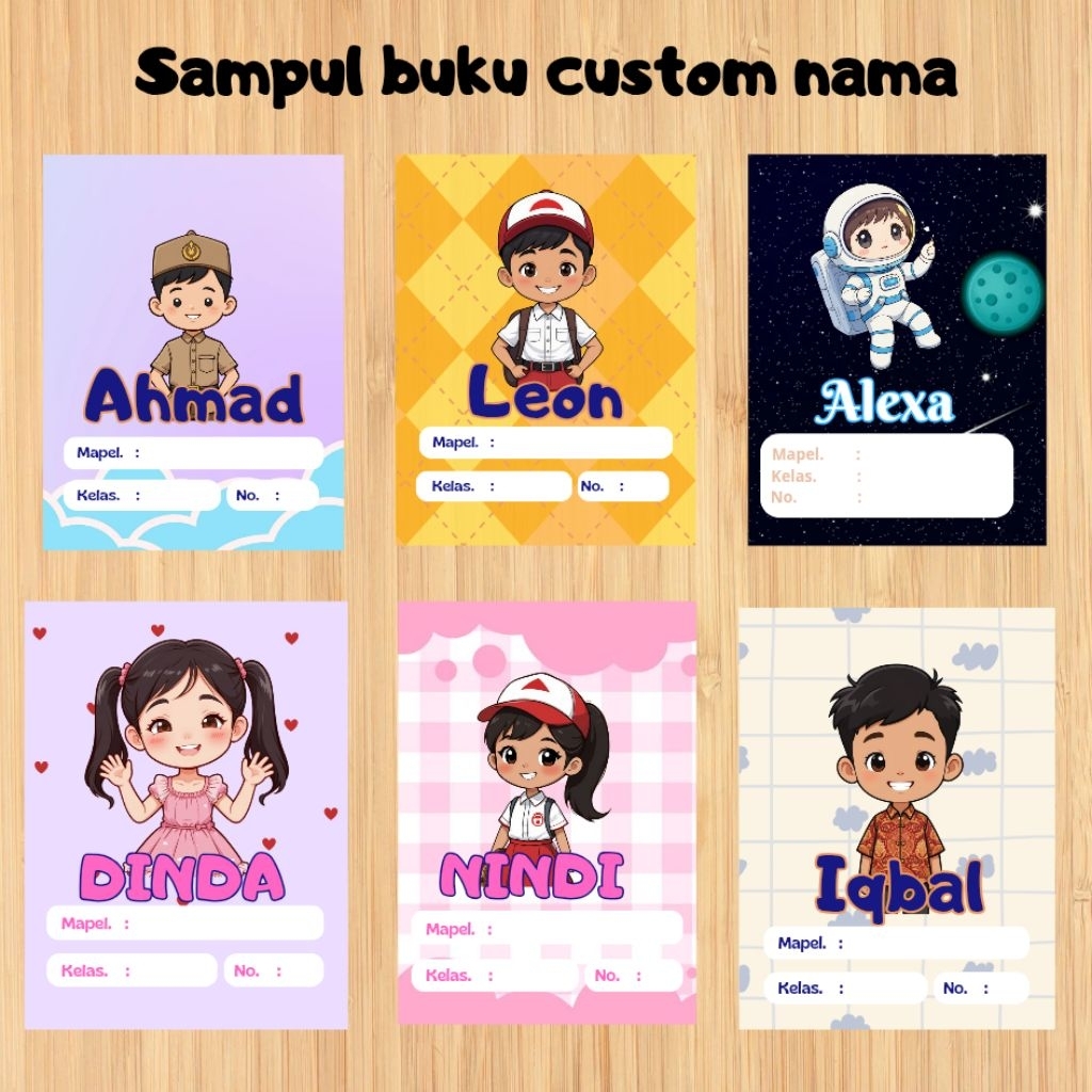 

Sampul Buku Custom Nama Anak | Ukuran A5 (Sidu) | Artpaper Premium (5pcs)