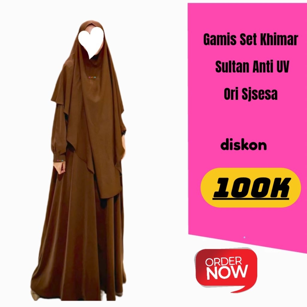 Gamis One Set French Khimar bahan SULTAN ANTI UV ORIGINAL Sjsesa look like sisesa premium swarovski