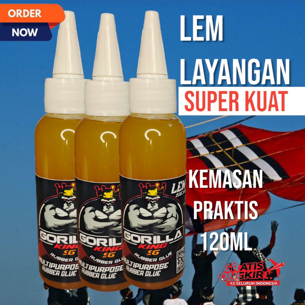 Lem layangan super kuat GORILLA KING. lem layangan berbahan dasar plastik. lem layangan