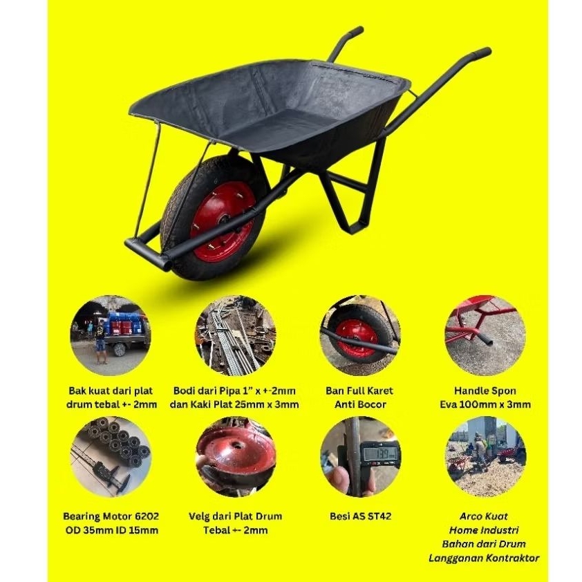 Arko / / Angkong / Gerobak Sorong dari Drum Bekas Kuat