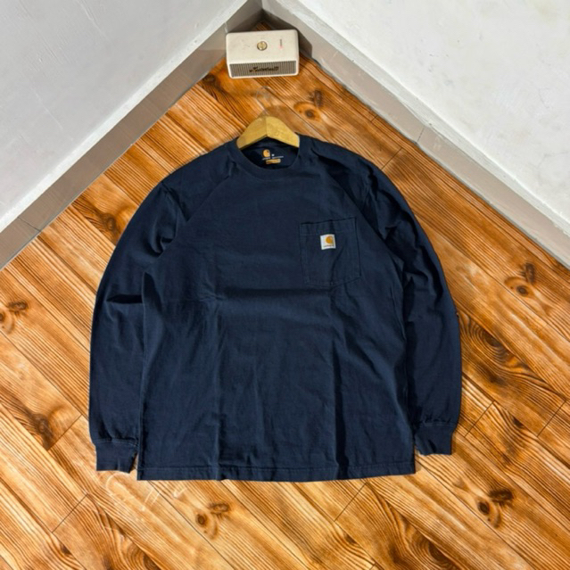 Kaos Longsleeve Carhartt Navy Second