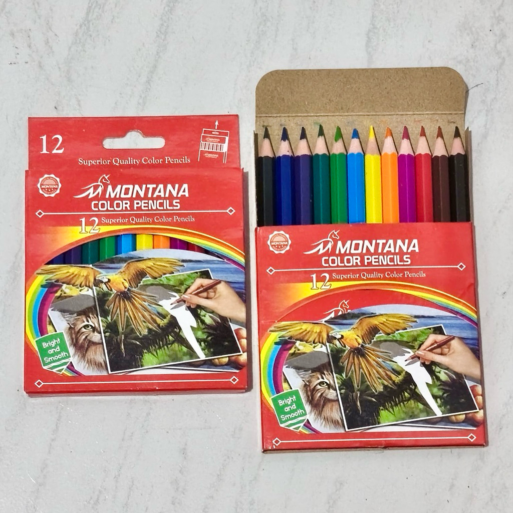 

MONTANA Pensil Warna Superior Quality 12 Colored Pencils Long Lasting Bright Color