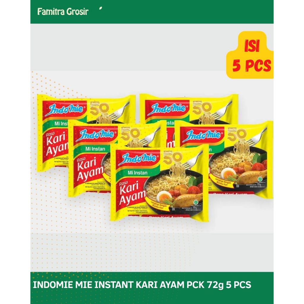 

PAKET INDOMIE MIE INSTANT KARI AYAM 5 PCS