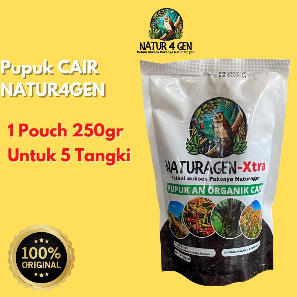 1 Pouch Naturagen xtra 250 ml Garansi ORI pupuk padi pupuk jagung pupuk cabai pupuk semua tanaman pu