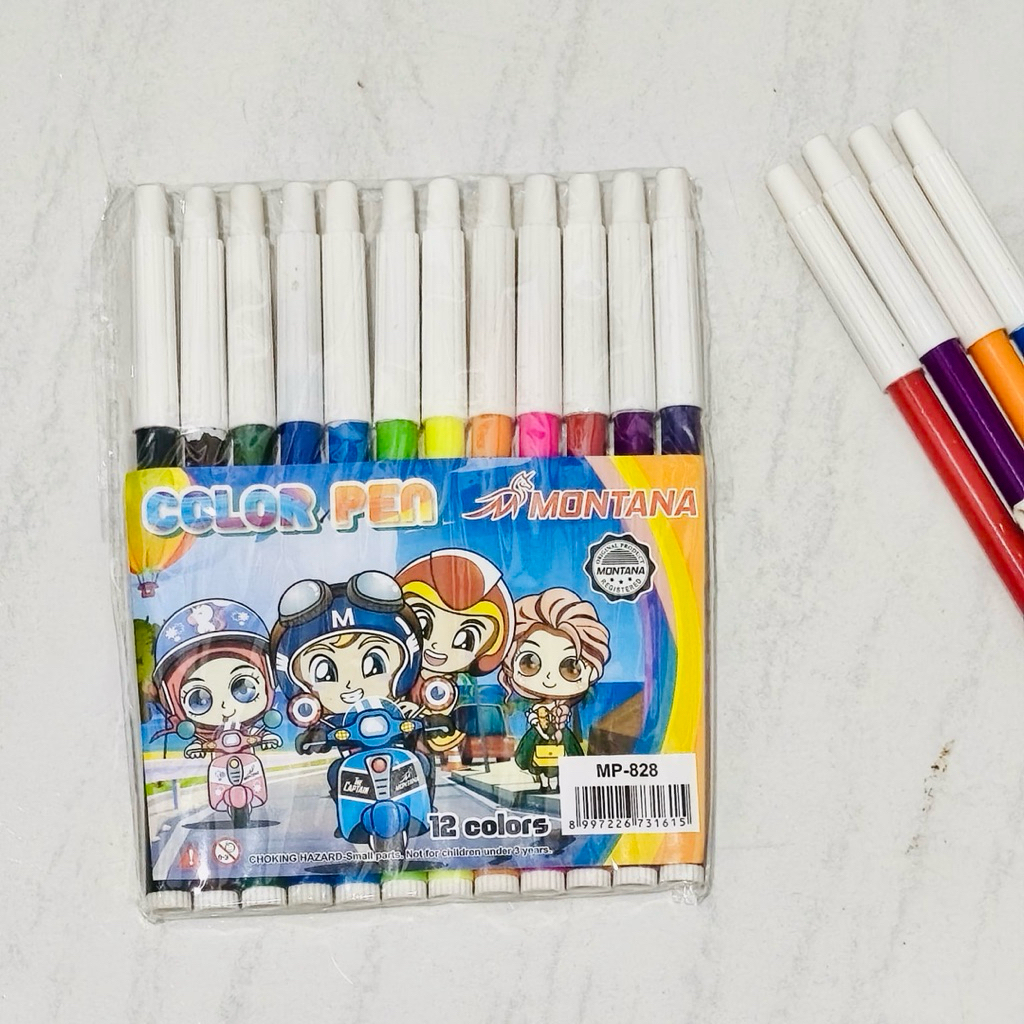 

MONTANA Spidol Penanda 12 Warna Color Pen Marker MP-828