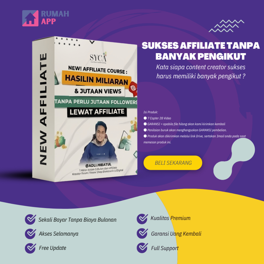 Ecourse Sukses Affiliate Tanpa Banyak Pengikut