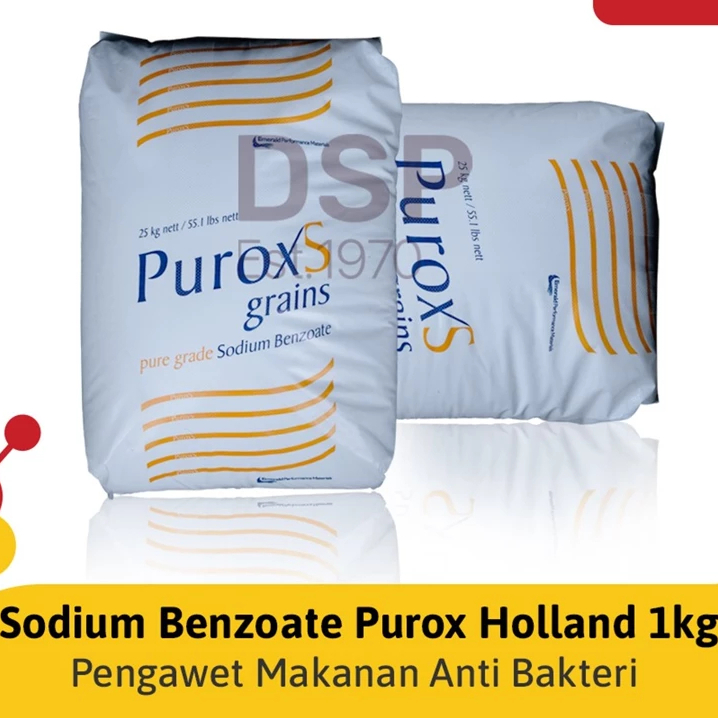 

Sodium Benzoate Purox Holland Food Grade, Pengawet Makanan dan Minuman 1 Kg / Bahan Powder Pangan
