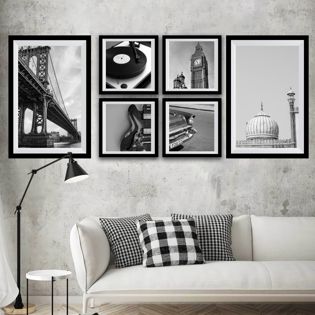 Hiasan Dinding Hitam Putih Retro Vintage Pajangan Musik Poster Band Kamar Aesthetic