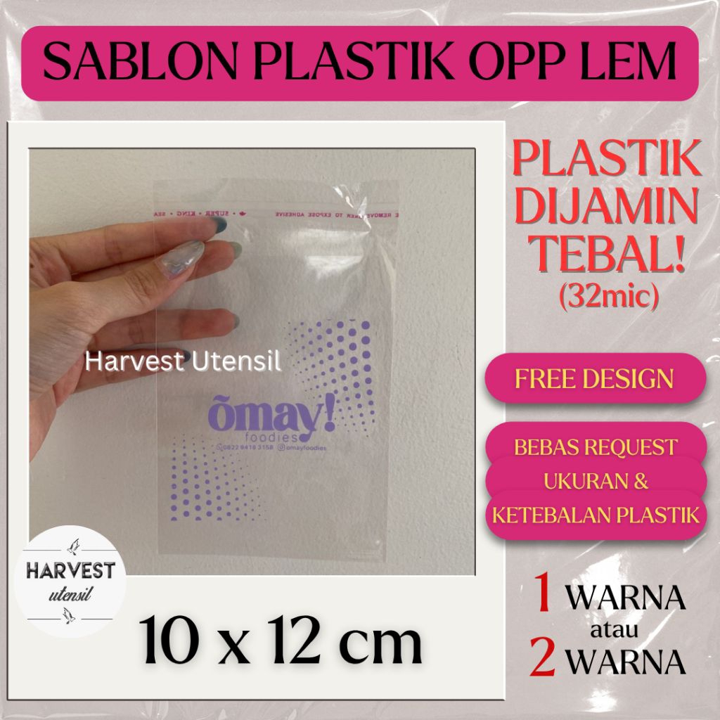 

Sablon Plastik OPP Lem 10x12 Roti Kue Cookies Makanan Aksesoris Tebal
