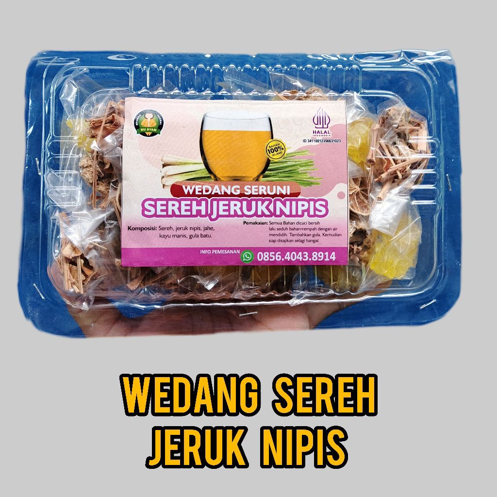 

Wedang sereh jeruk nipis Bu Syam Jogja - wedang sereh isi 10 - wedang Jogja - minuman herbal alami - minuman oleh-oleh Jogja