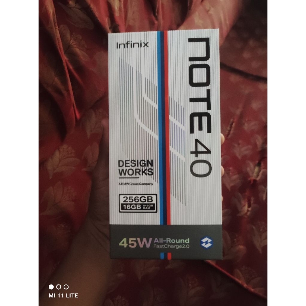Box Infinix note 40 bmw + charger 45 watt orian