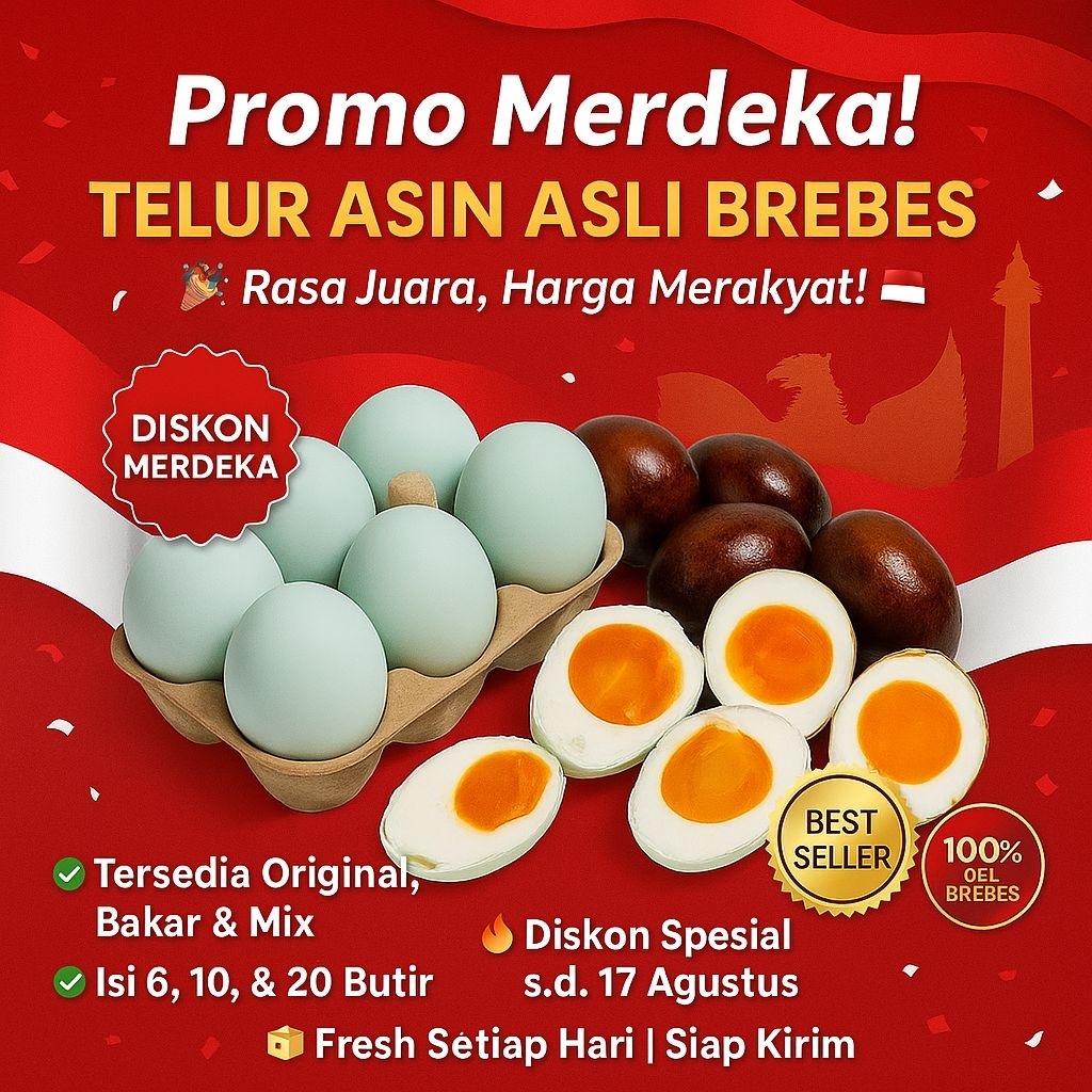 

Paket Isi 30 Telur Asin Kombinasi Telur Asin Rebus Telur Asin Bakar Masir Berminyak Matang Asli Brebes Kualitas Premium Termurah