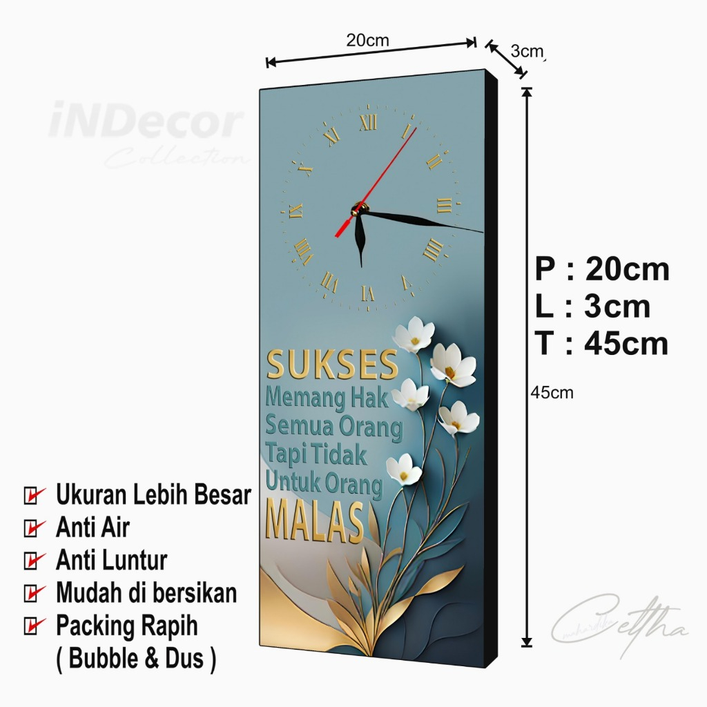 ONE Dekor - Jam Dinding Quotes Motivasi Unik Dekorasi Kamar Hiasan Ruangan Kamar Tidur