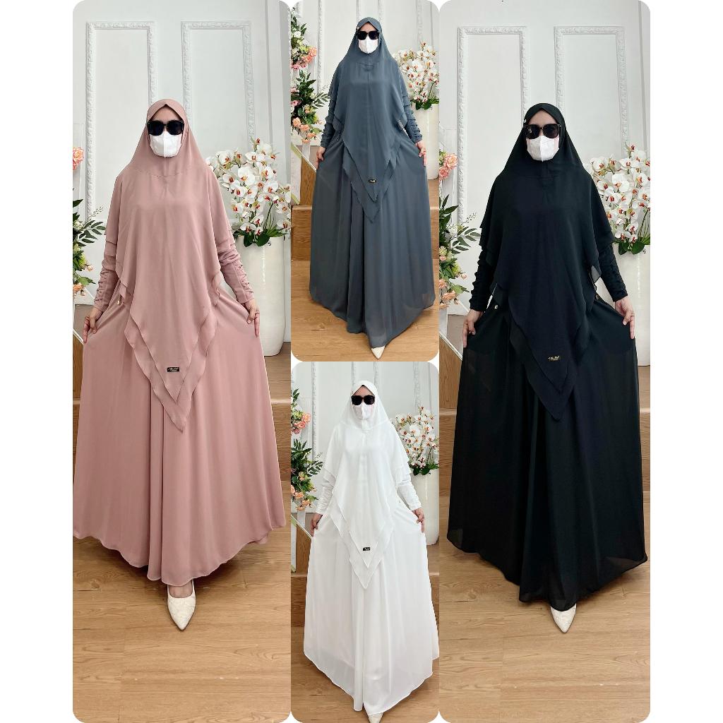 Gamis Jubah Set Hijab Kerudung Polos Jumbo Kode-ARAFA Matt Ceruti BabyDoll By AJEZAS