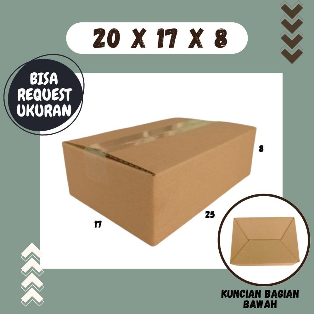 

Kardus 25x17x8 Box A0 Packing Karton Dus Kotak Kemasan kosmetik Jamu Obat Madu Agen Kertas KFC