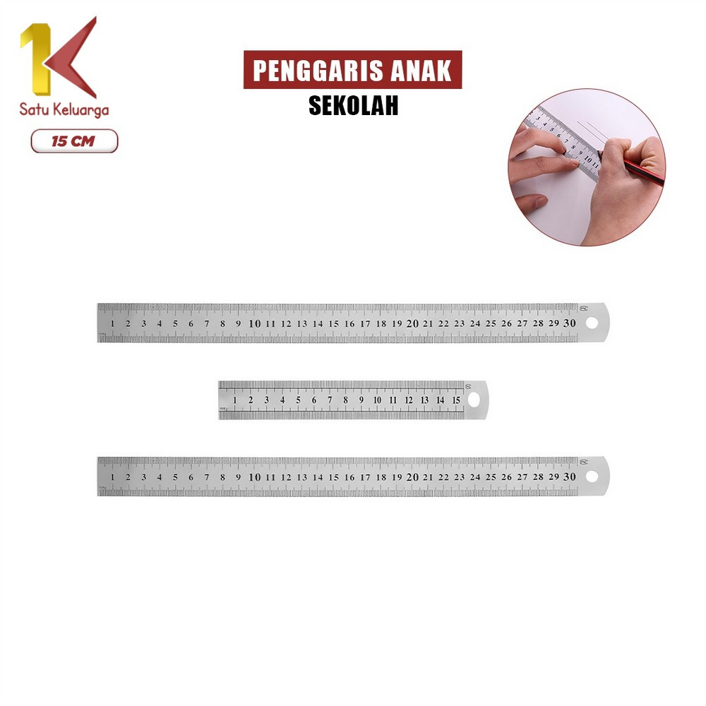 

EC Satu Keluarga Penggaris Besi 15CM A107 Penggaris Stainless Steel Perlengkapan Sekolah Serbaguna