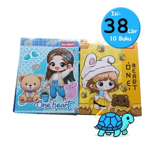 

One Heart Buku Tulis 38 Lembar – 1 Pack Isi 10 Buku Sekolah / Alat Tulis